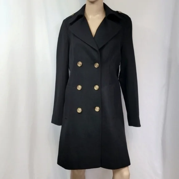 LIZ Claiborne Women's Black Double Breasted Coat